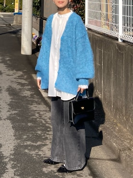 「Levi's（リーバイス）の【WEB限定】Levi's/リーバイス 94 BAGGY WIDE LEG（デニムパンツ）」を使った、ＫＲさん（レディース・159cm）の冬コーディネート