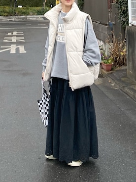 「ダウンベスト」｜ＫＲさん（レディース・159cm）の冬コーディネート