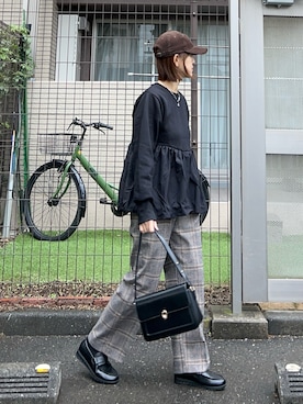 「アイテム（帽子）」を使った、ＫＲさん（レディース・159cm）の秋コーディネート