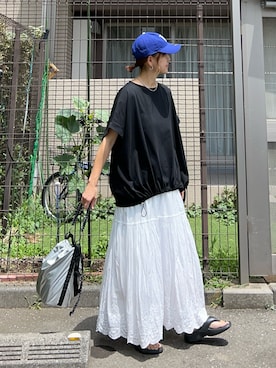 「アイテム（帽子）」を使った、ＫＲさん（レディース・159cm）の夏コーディネート