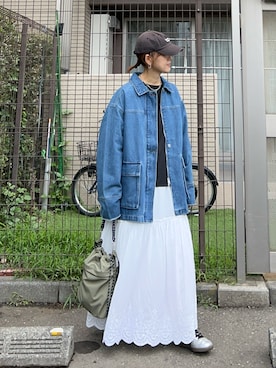 「アイテム（デニムジャケット）」を使った、ＫＲさん（レディース・159cm）の秋コーディネート