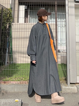 「アイテム（キャップ）」を使った、ＫＲさん（レディース・159cm）の冬コーディネート