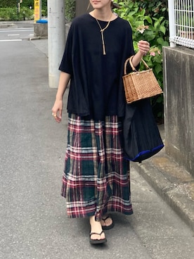 「OMNES（オムネス）のアイテム（バッグ）」を使った、ＫＲさん（レディース・159cm）の夏コーディネート