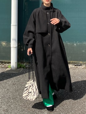 「巾着バッグ」｜「アイテム（その他アウター）」を使った、ＫＲさん（レディース・159cm）の冬コーディネート