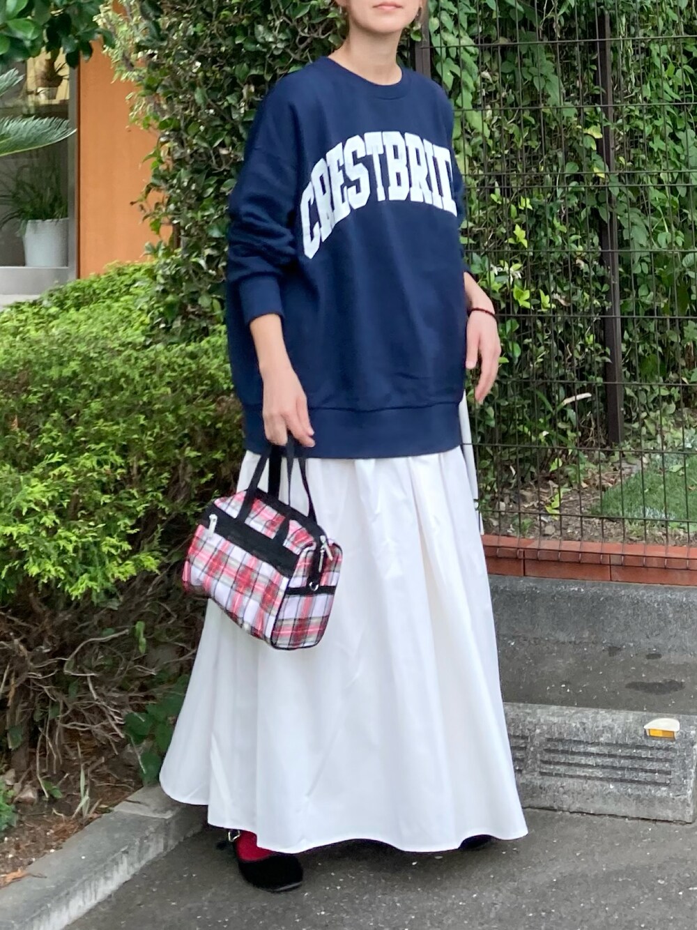 美品！レスポートサック　EVERYDAY SM SATCHELアイボリータータン LeSportsac（レスポートサック）の「EVERYDAY SM SATCHEL