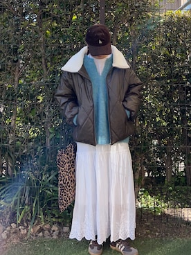 「アイテム（キャップ）」を使った、ＫＲさん（レディース・159cm）の冬コーディネート