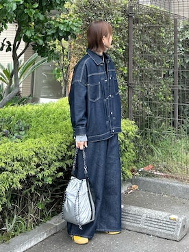 「アイテム（デニムジャケット）」を使った、ＫＲさん（レディース・159cm）の秋コーディネート