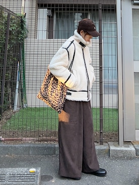 「アイテム（トートバッグ）」を使った、ＫＲさん（レディース・159cm）の冬コーディネート