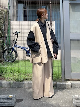 「アイテム（ベスト）」を使った、ＫＲさん（レディース・159cm）の秋コーディネート