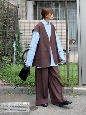 「アイテム（ベスト）」を使った、ＫＲさん（レディース・159cm）の秋コーディネート