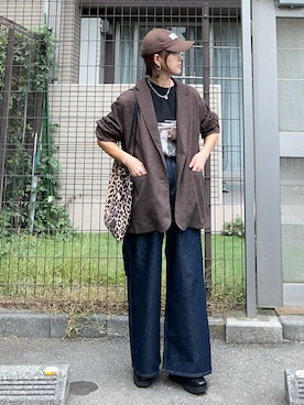 「アイテム（キャップ）」を使った、ＫＲさん（レディース・159cm）の秋コーディネート