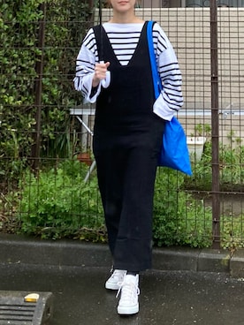 「アイテム（ジャンパースカート）」を使った、ＫＲさん（レディース・159cm）の春コーディネート