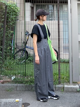 「アイテム（サロペット/オーバーオール）」を使った、ＫＲさん（レディース・159cm）の夏コーディネート