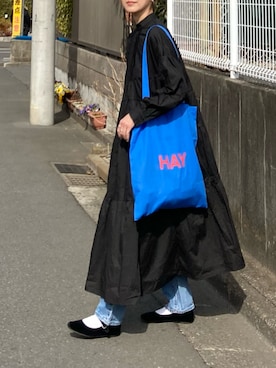 「each（イーチ）のアイテム（シャツワンピース）」を使った、ＫＲさん（レディース・159cm）の冬コーディネート