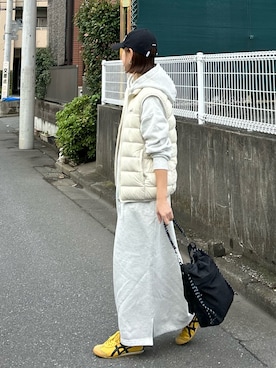 「アイテム（ダウンベスト）」を使った、ＫＲさん（レディース・159cm）の秋コーディネート