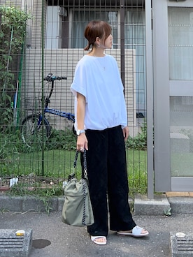 「notch.（ノッチ）の【 notch. by KR 】スクエアパターンレースパンツ（その他パンツ）」を使った、ＫＲさん（レディース・159cm）の夏コーディネート