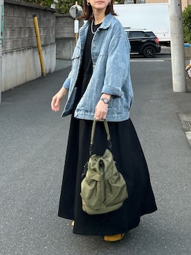 「アイテム（デニムジャケット）」を使った、ＫＲさん（レディース・159cm）の春コーディネート