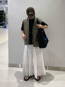 「アイテム（トートバッグ）」を使った、ＫＲさん（レディース・159cm）の夏コーディネート