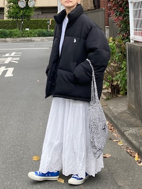 「アイテム（ダウンジャケット/コート）」を使った、ＫＲさん（レディース・159cm）の秋コーディネート