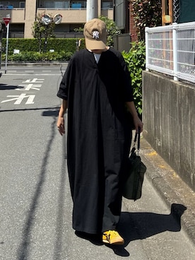 「notch.（ノッチ）の【 notch. by KR 】ロープハンドル２ＷＡＹ ＢＡＧ（ショルダーバッグ、グリーン系）」を使った、ＫＲさん（レディース・159cm）の春コーディネート
