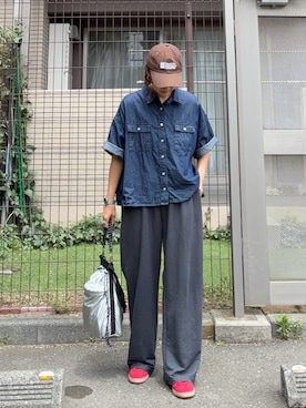 「OMNES（オムネス）のアイテム（パンツ）」を使った、ＫＲさん（レディース・159cm）の春コーディネート