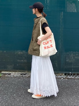 「SKAGEN(スカーゲン)のアイテム(ブレスレット)」を使った、KRさん(レディース・159cm)の夏コーディネート