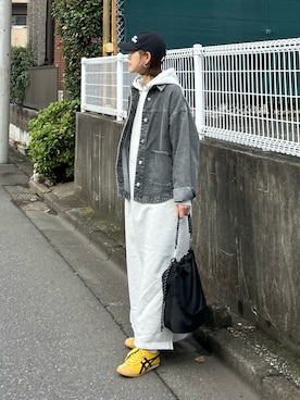 「アイテム（デニムジャケット）」を使った、ＫＲさん（レディース・159cm）の秋コーディネート