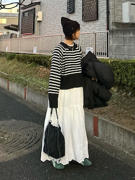 「アイテム（帽子）」を使った、ＫＲさん（レディース・159cm）の冬コーディネート