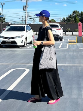 「Calvin Klein（カルバン・クライン）のアイテム（ビーチサンダル）」を使った、ＫＲさん（レディース・159cm）の夏コーディネート