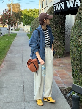 「アイテム（スウェットパンツ）」を使った、ＫＲさん（レディース・159cm）の春コーディネート