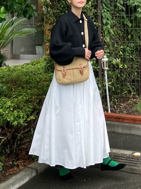 「ショート丈トップス」｜「アイテム（シャツワンピース）」を使った、ＫＲさん（レディース・159cm）の秋コーディネート