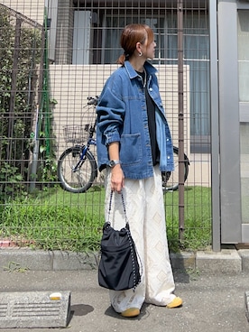 「アイテム（デニムジャケット）」を使った、ＫＲさん（レディース・159cm）の秋コーディネート