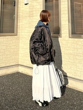 「アイテム（ノーカラーコート）」を使った、ＫＲさん（レディース・159cm）の冬コーディネート