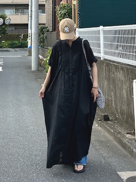 「NEW ERA（ニューエラ）のアイテム」を使った、ＫＲさん（レディース・159cm）の夏コーディネート