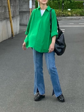 「anq.（アンク）のアイテム（ピアス（両耳用））」を使った、ＫＲさん（レディース・159cm）の春コーディネート