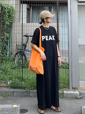 「アイテム（トートバッグ）」を使った、ＫＲさん（レディース・159cm）の夏コーディネート