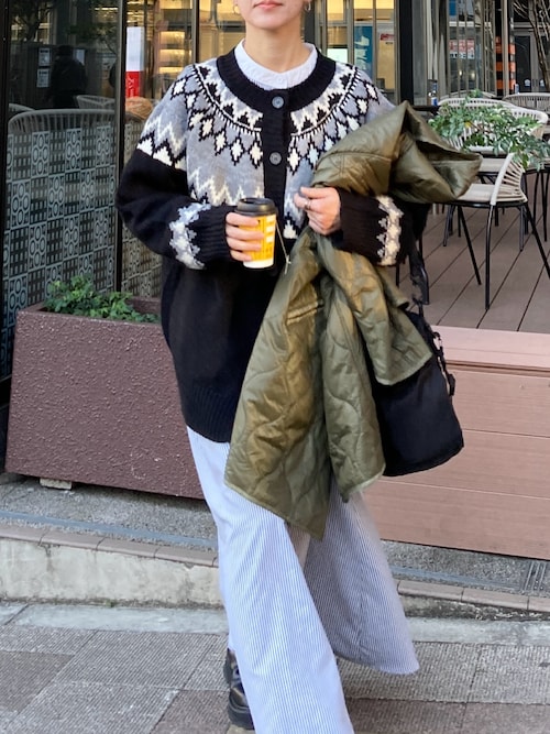 MARK & LONA シールニットカーディガン48 MARK & LONA シールニットカーディガン48