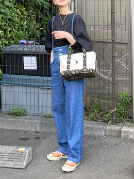 「SOMETHING（サムシング）のアイテム（オールインワン・サロペット）」を使った、ＫＲさん（レディース・159cm）の夏コーディネート