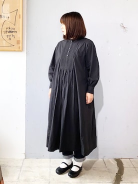 「ドミンゴ」｜「アイテム（ワンピース/ドレス）」を使った、D_MALL児島さん（レディース・165cm）の冬コーディネート