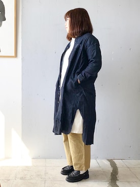 「OMNIGOD（オムニゴッド）のアイテム」を使った、D_MALL児島さん（レディース・165cm）の春コーディネート