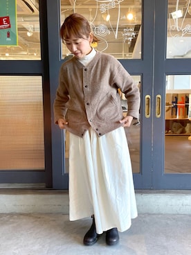 「Brocante（ブロカント）のアイテム」を使った、D_MALL児島さん（レディース・154cm）の冬コーディネート