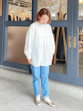 「prit（プリット）のアイテム」を使った、D_MALL児島さん（レディース・154cm）の春コーディネート