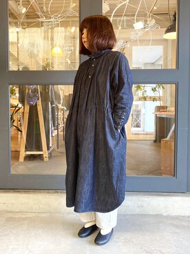 「ドミンゴ」｜「アイテム（ワンピース/ドレス）」を使った、D_MALL児島さん（レディース・165cm）の冬コーディネート