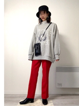 「earth music&ecology（アースミュージックアンドエコロジー）のアイテム（ハット、ブラック系）」を使った、saさん（レディース・157cm）の冬コーディネート