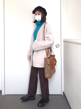 「AS KNOW AS PINKY（アズノゥアズピンキー）のアイテム（帽子）」を使った、saさん（レディース・157cm）の冬コーディネート