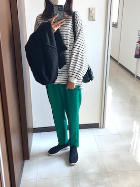 「ご近所コーデ」｜「アイテム（スリッポン）」を使った、saさん（レディース・157cm）の秋コーディネート