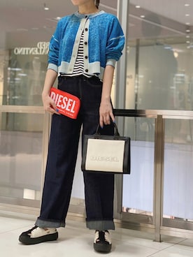 「ディーゼル」｜「アイテム（財布/小物）」を使った、KAXXHAさん（レディース・160cm）の夏コーディネート