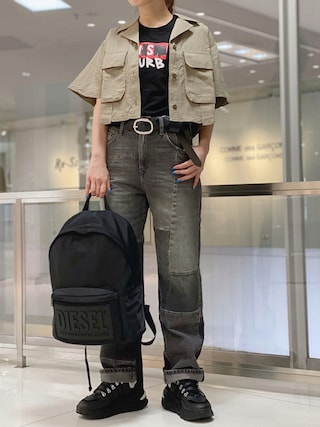 DIESEL レディースカウレザーベルト15 DIESEL（ディーゼル）の「レディース カウレザー ベルト（ベルト