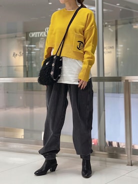 DIESELのニット/セーター（イエロー系）を使った人気ファッション