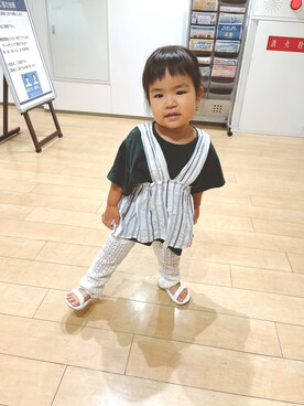 「BRANSHES（ブランシェス）のアイテム（チュニック）」を使った、いとうさんさん（キッズ・100cm）の夏コーディネート